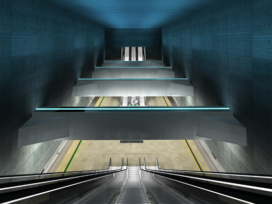 Budapest, M4 metró, Móricz Zsigmond körtér, Palatium Stúdió látványterv, bélyegkép