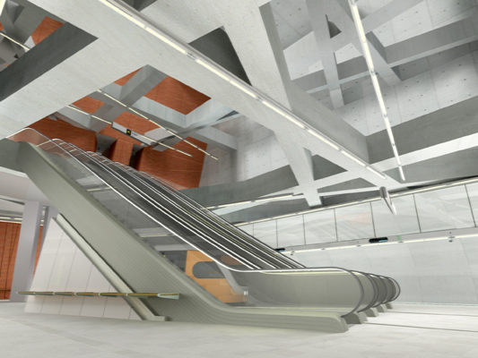 Budapest, M4 metró, Szent Gellért tér - Műegyetem, Palatium Stúdió látványterv, bélyegkép