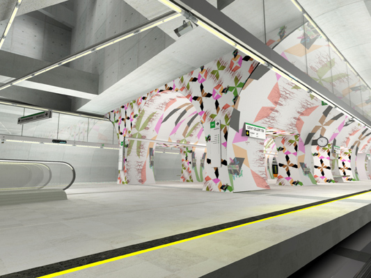 Budapest, M4 metró, Szent Gellért tér - Műegyetem, Palatium Stúdió látványterv, bélyegkép