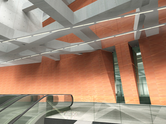 Budapest, M4 metró, Szent Gellért tér - Műegyetem, Palatium Stúdió látványterv, bélyegkép