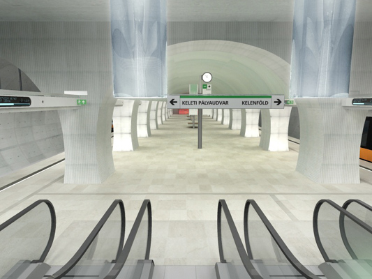 Budapest, M4 metró, Rákóczi tér, Palatium Stúdió látványterv, bélyegkép