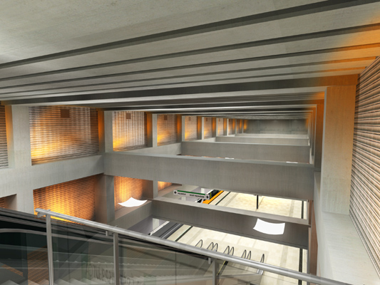 Budapest, M4 metró, II. János Pál pápa tér, Palatium Stúdió látványterv, bélyegkép