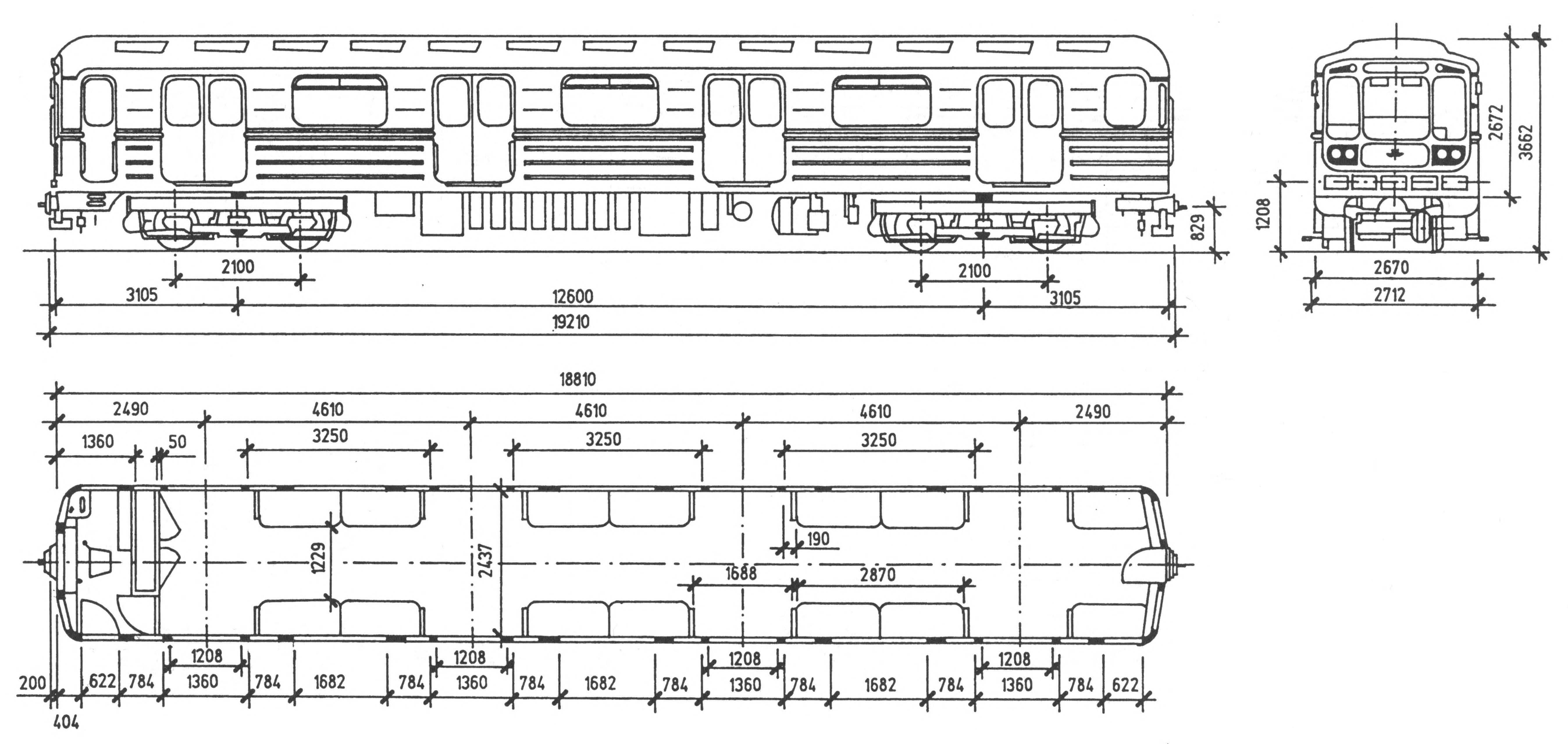Budapest, Metrowagonmash 81-717 jármű, jellegrajz